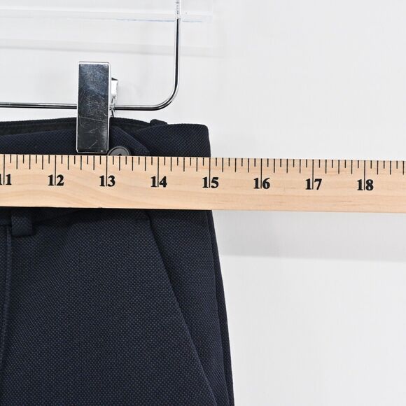 THEORY Pants Womens Size 6 Navy Blue Cotton Mid Rise Taper Pintuck Summer Pique - Picture 10 of 12